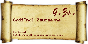 Gründl Zsuzsanna névjegykártya